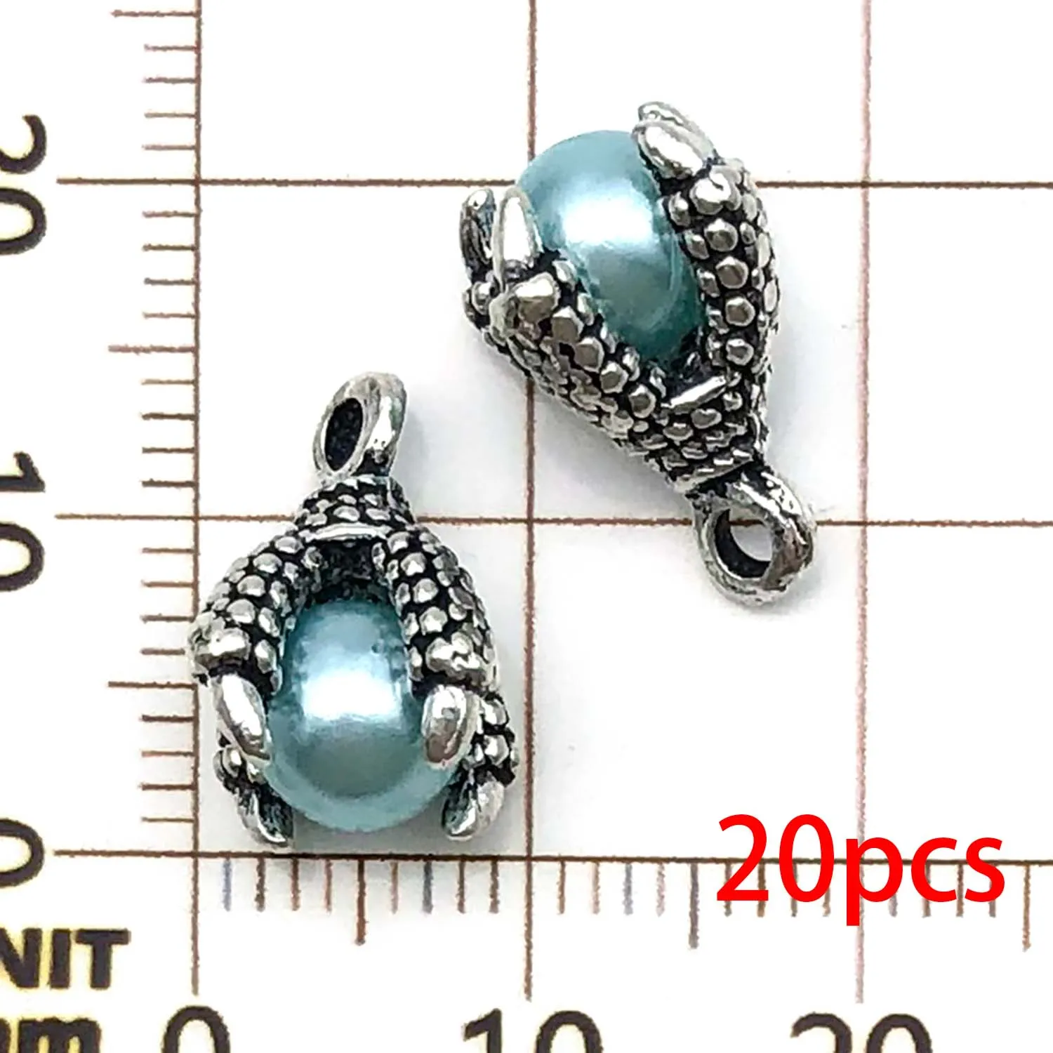 20pcs Colorful Alloy Dragon Claw Charms