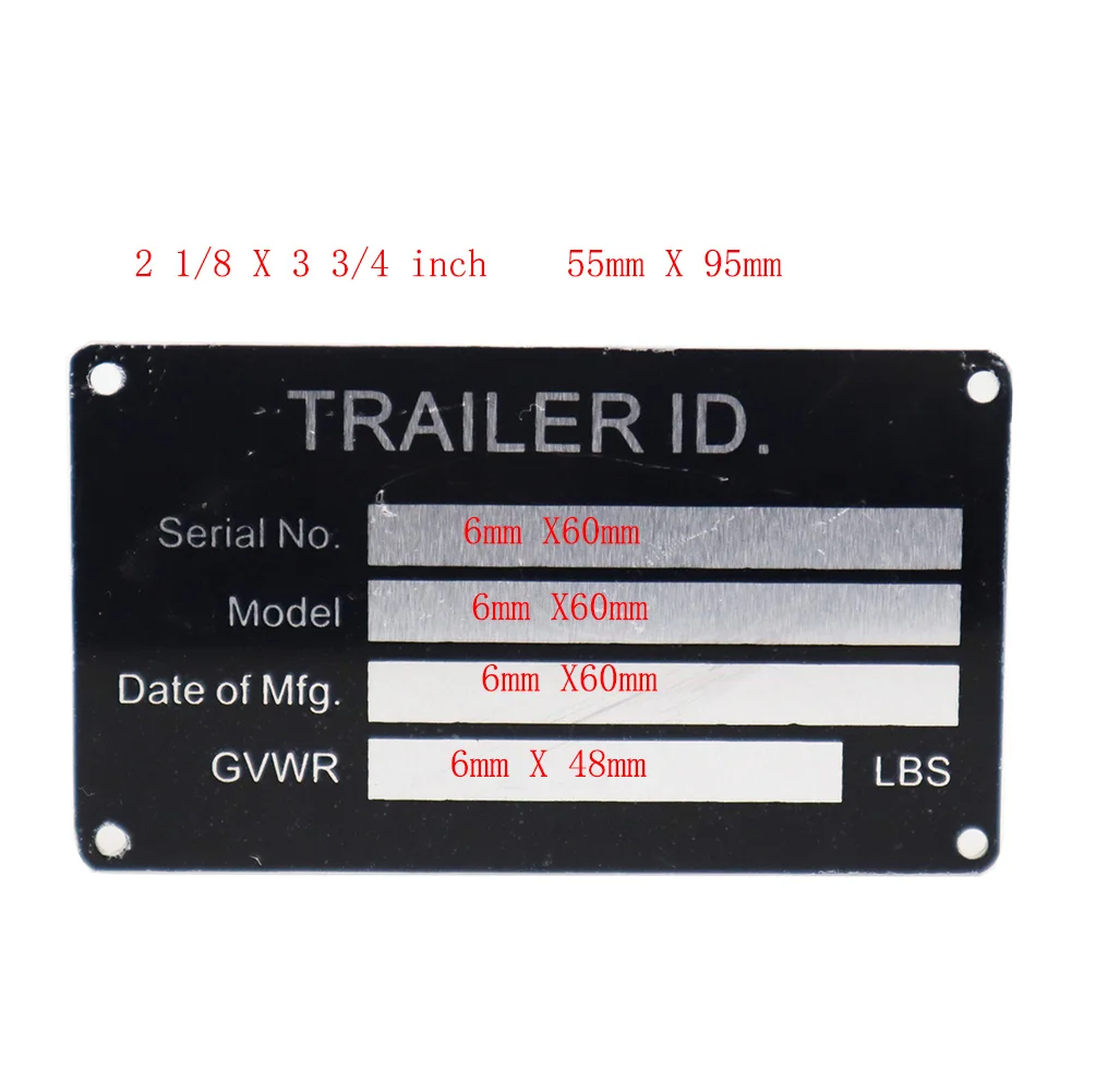 Trailer Blank VIN & Weight Chassis Plate with 4mm Number & Letter Stamp Punch Set