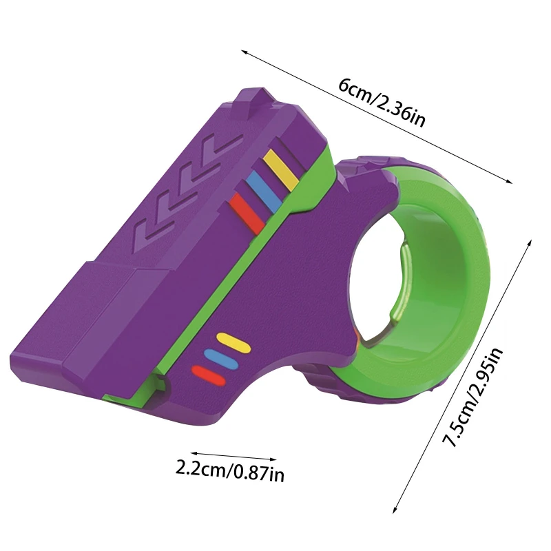 7 Farben 3d gedruckt beruhigende Spinner Stress abbau Spielzeug Geschenk form Zappeln Ring kleine Pistole Spielzeug für Angst und ADHD-Betroffene