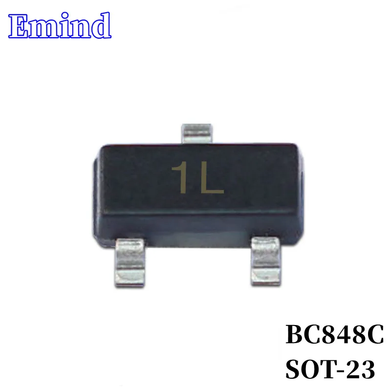 500/1000/2000/3000Pcs BC848C SMD Transistor SOT-23 Footprint 1L Silkscreen NPN Type 30V/200mA Bipolar Amplifier Transistor