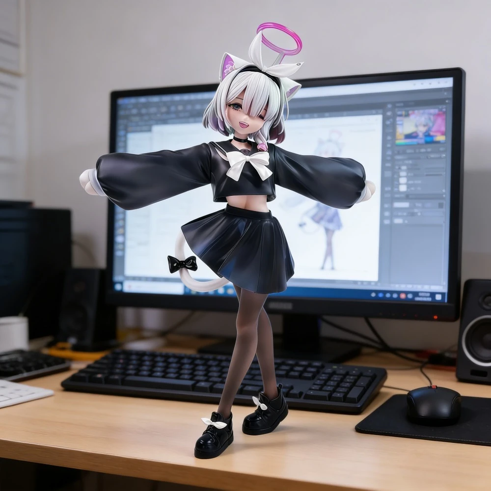 Figura de Anime Blue Archive de 8.27in/21cm, Figura de Acción de Arona Negra, Estatua de PVC, Modelo Coleccionable, Juguetes y Regalos