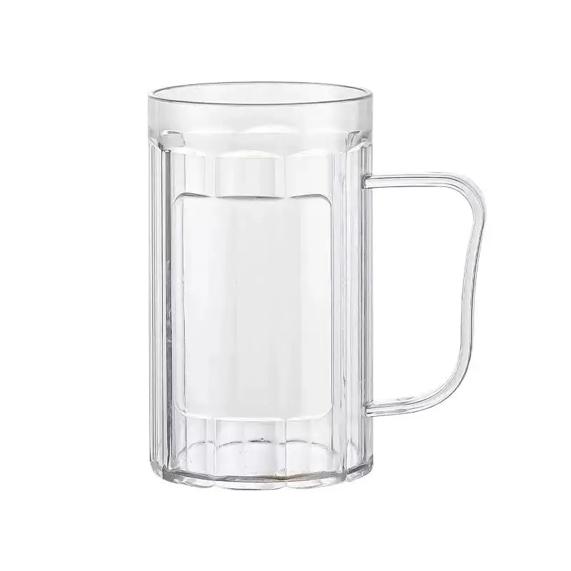 Transparent Beer Mug Acrylic Plastic Unbreakable Milk Coffee Juice Water Cup Barware Drinkware For Home Party Bar