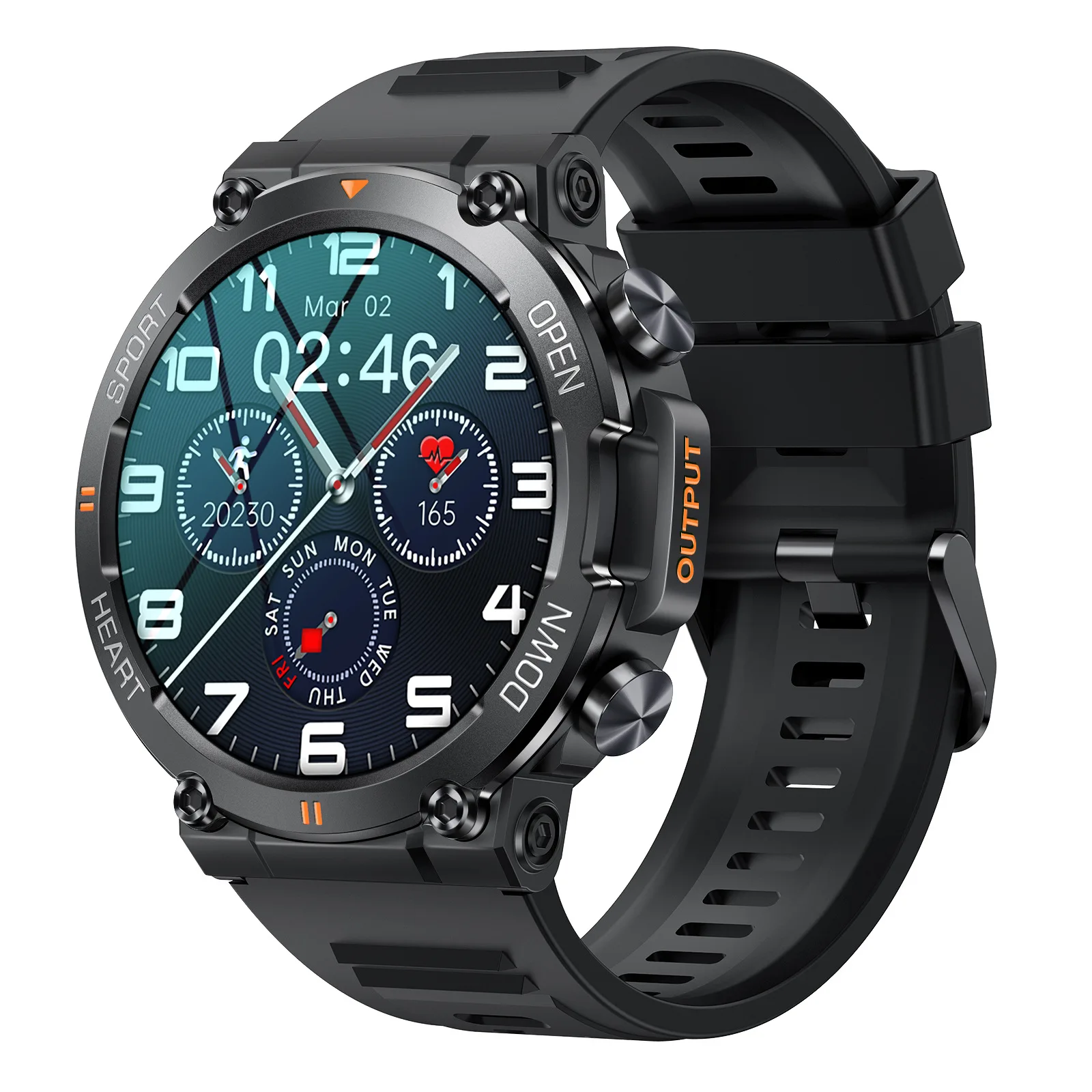 

K56Pro Sports Smartwatch Men1.39 Inch HD Touch Screen Bluetooth Calls Music Player Heart Rate Blood Oxygen Monitor Fashion Watch