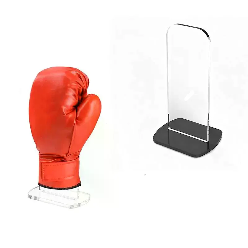 1PC Clear Acrylic Boxing Gloves Display Rack For Home Store Vertical Storage Stands Sports Glove Holders Desktop Organizer