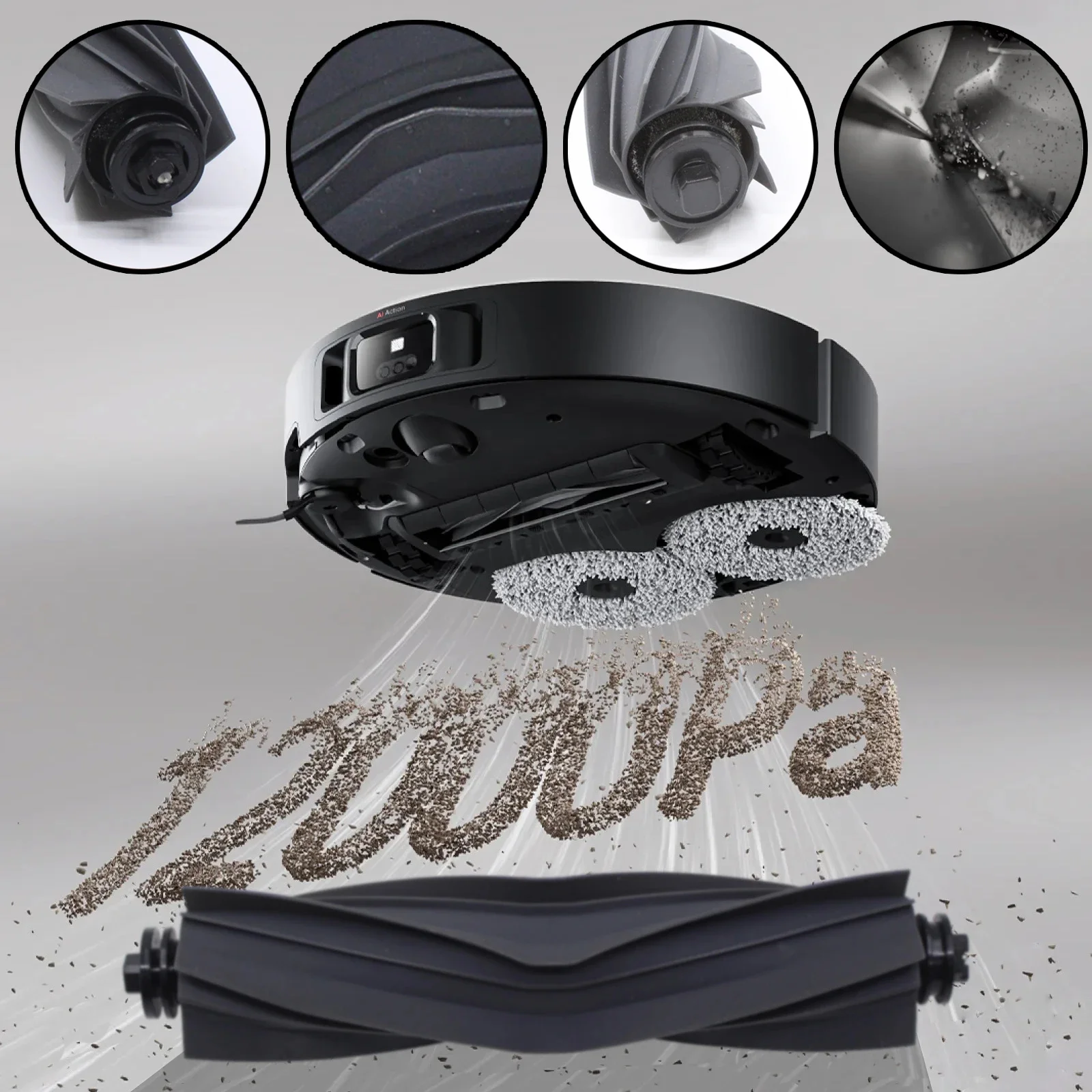 ملحقات استبدال الفرشاة الرئيسية المطاطية الأصلية لـ Dreame L10s Ultra X40 Ultra X30 Ultra L10s Pro Ultra Heat