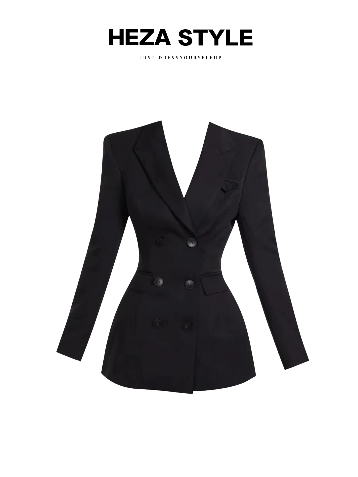 

Жилетка HEZA в американском стиле с отложным воротником, женская, приталенная, осенняя, модная, сексуальная, длинная, в корейском стиле