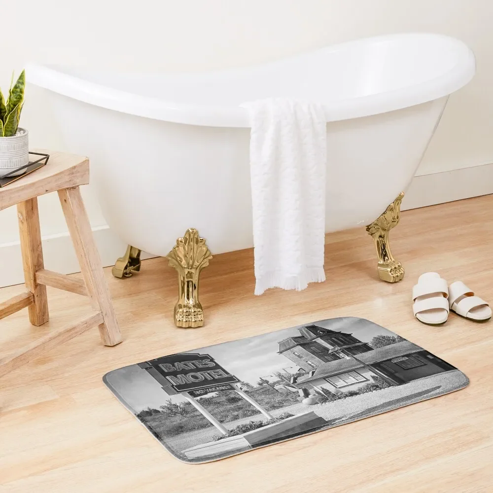 

motel spooky psycho norman vintage antique still print Bath Mat Kitchen Carpet Carpets For Bathroom Mat