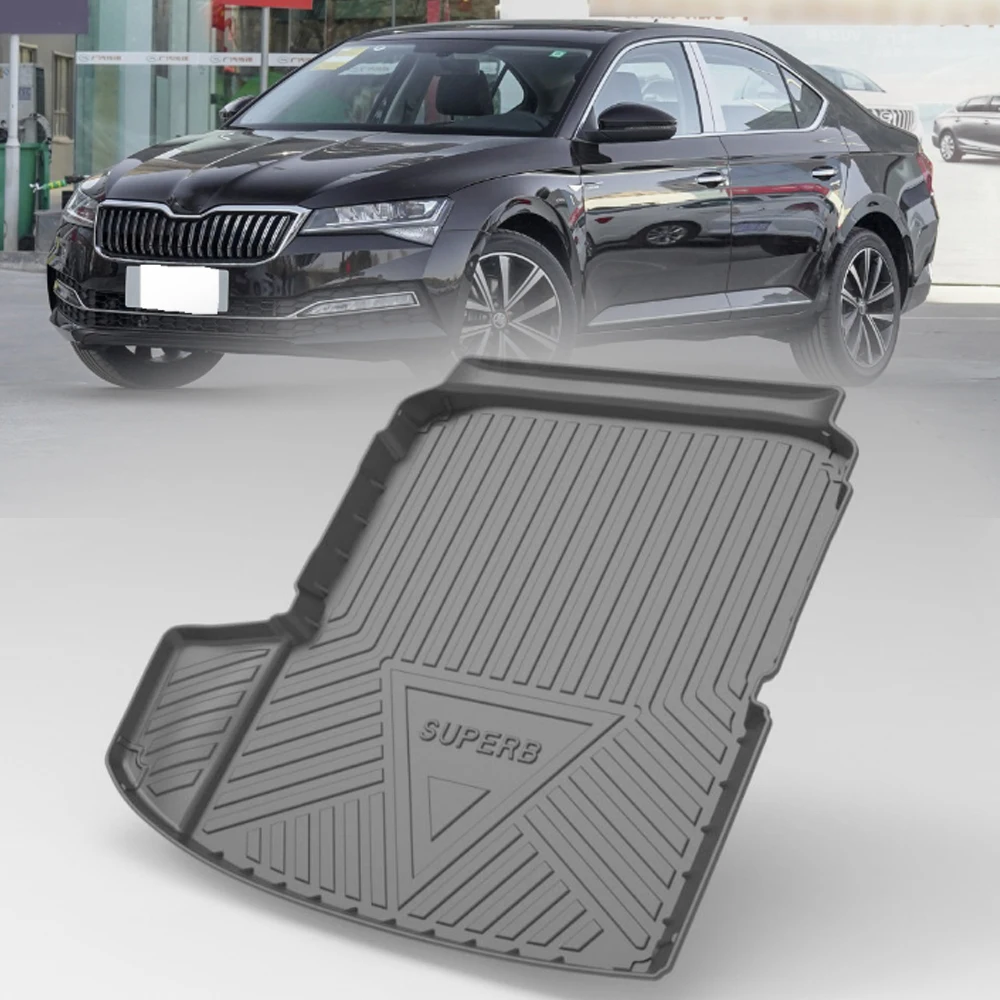 

TPE Car Trunk Mat For Skoda Superb 2015 2016 2017 2018 2019 2020 2021 2022 Waterproof Protective Liner Trunk Pad Tray Rubber Mat