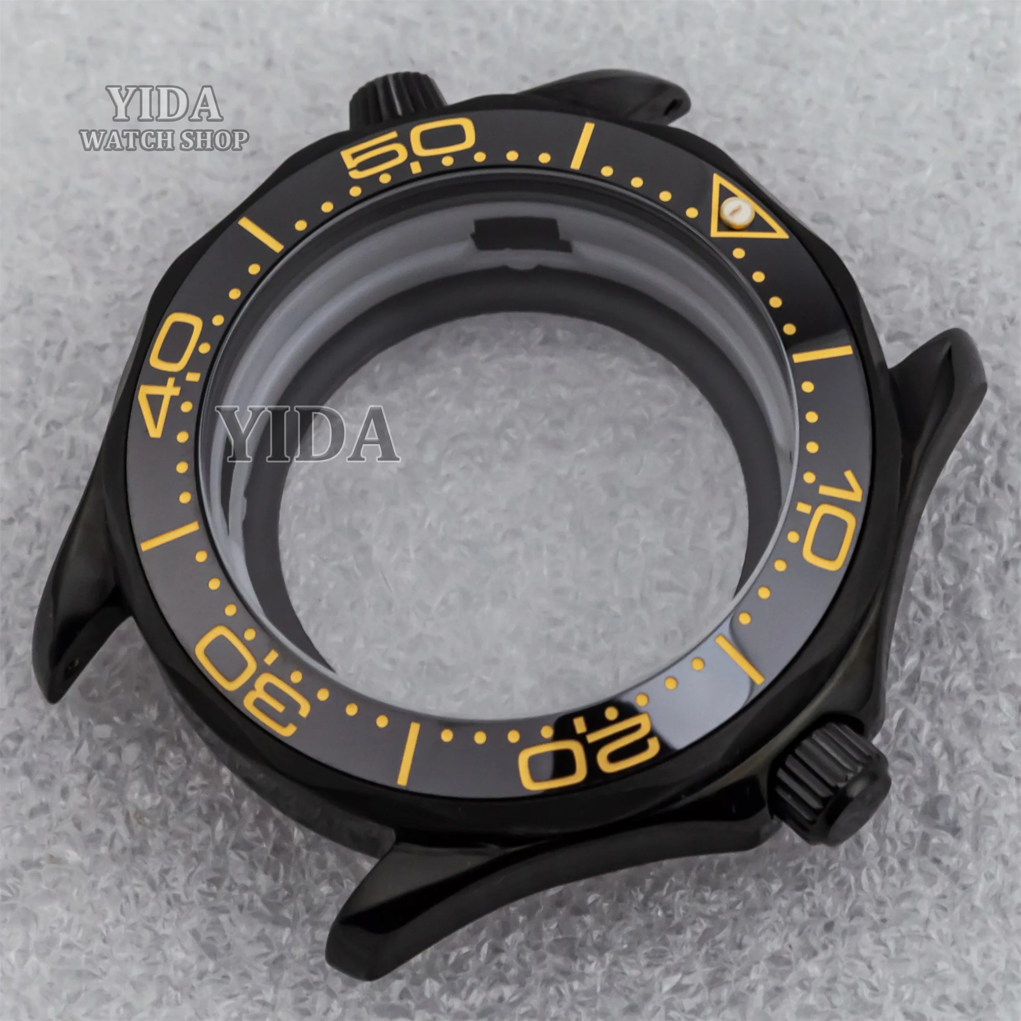 NH35 NH36 Watch Case 41MM PVD Black case For Seamaster 300 NH35/NH36 Automatic Movement 100M Waterpoof Modify Parts Replacements
