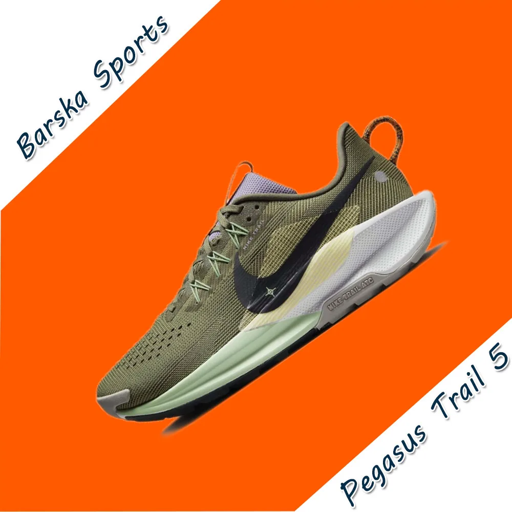 Nike-Zapatillas deportivas Pegasus Trail 5 Low para hombre y mujer, zapatos ligeros con amortiguación, cómodos y portátiles, color verde militar