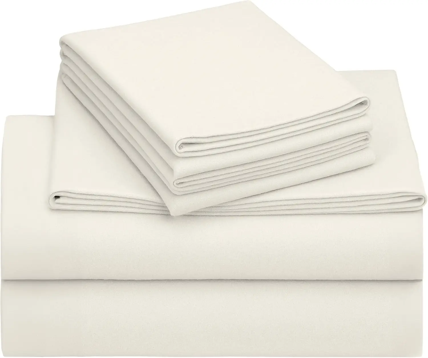 

Flannel Full Sheets Set - Made in Portugal, 4-Piece 100% Cotton for Full Size Bed, Thick, Velvet Soft with Extra Deep Pockets