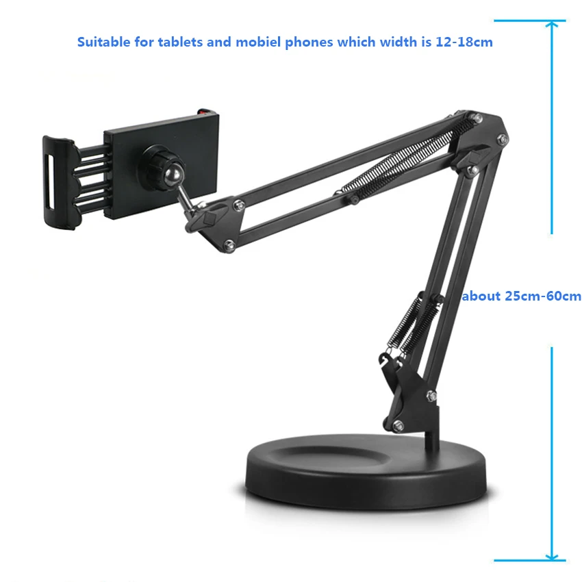 Nuovo Tavolo Espositori e Alzate Supporto con la Clip per Telefoni cellulari e Smartphone iPad Tablet Staffa di Montaggio con Ring Flash LED Luce per Video Blogger