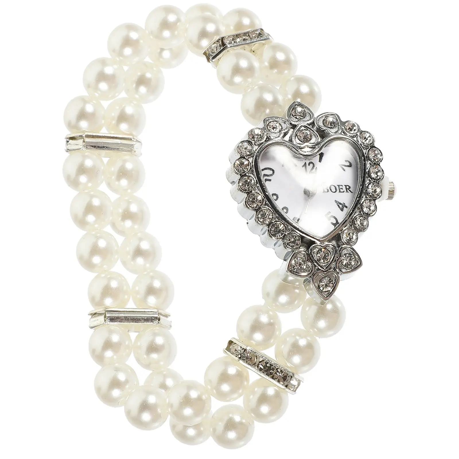 

Faux Pearl Women Fashion Plastic Alloy Wristwatch Casual Casual Wrist Watch Women Wrist Watch Elegant Party