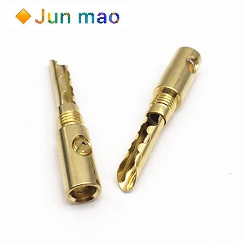 5PCS Shell less gold-plated 4mm banana plug connector audio amplifier sawtooth tooth type welding free