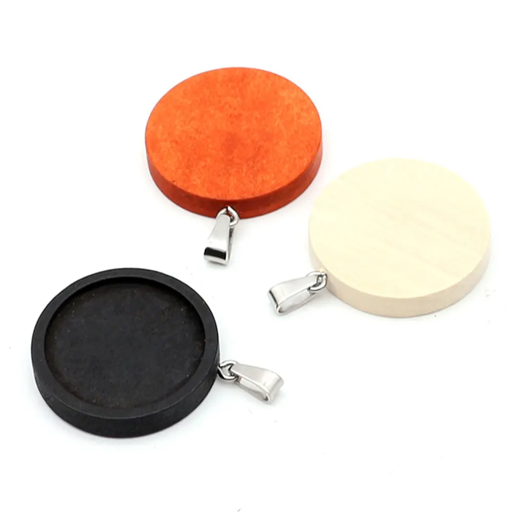 

20 pcs Wooden Base Eardrop Pendant Stainless Steel Time Girls Diy Jewelry Accessories For Party Decoration Gift