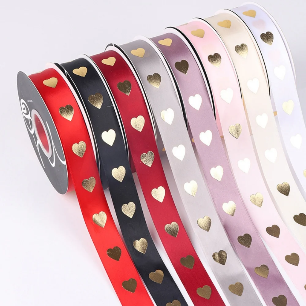 Hot Stamping Ribbon  Valentine'S Day Ribbon Gift Box Wrapping Ribbon Romantic For Party Decoration Valentine'S Day