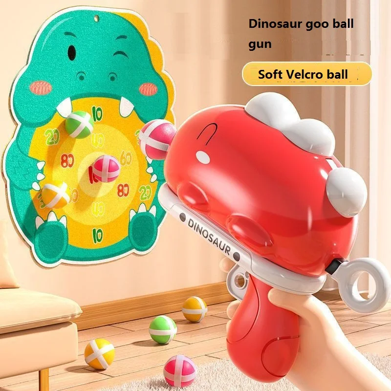 

Dinosaur sticky ball gun children's new toys parent-child interactive puzzle relief toys