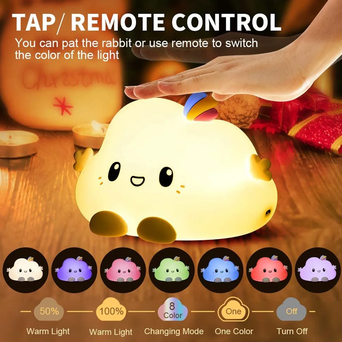 

Kids Night Light Cute Lamp Baby Nursery Nightlight Portable Rechargeable Silicone Night Light