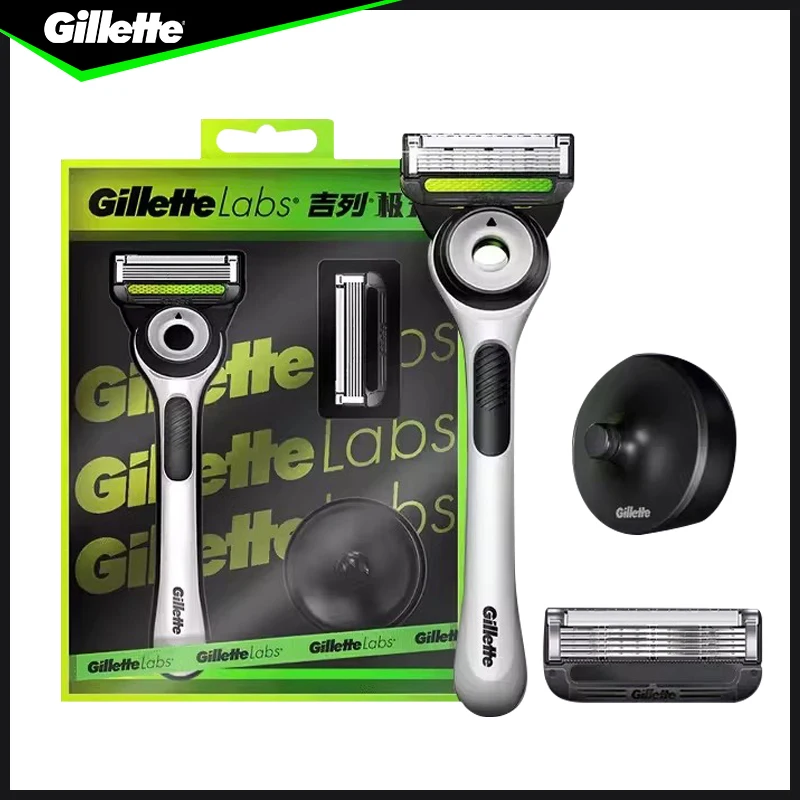 Gillette Labs with Exfoliating Bar by Men's Razor Set 2D FlexDisc Shaving Razor 5-Layers Blades With Wall Hook Smooth shaving