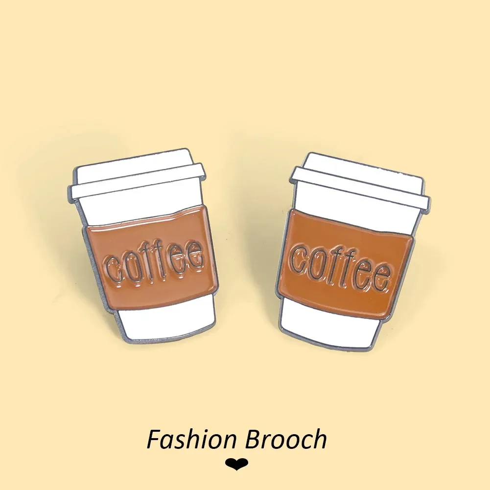 

3D кофейная чашка, эмалированная булавка, значок для одежды для курток, жилетов, пакетов, уличный повседневный стиль, наряд, акцент, маленькое украшение для снаряжения