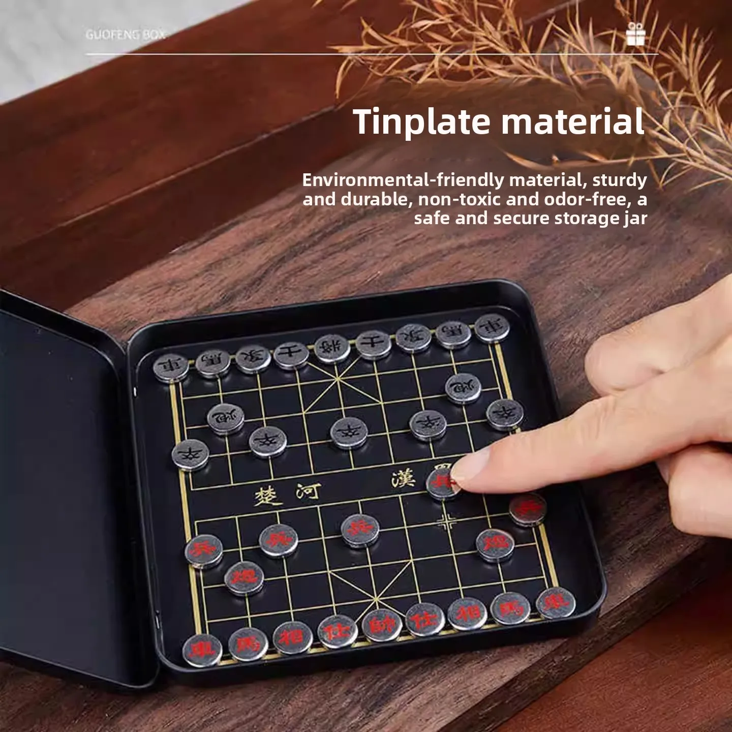 Image of Mini Magnetisches Schach Xiangqi Set Tragbares Metall-Reisespiel Denkspiel Puzzle für Kinder Erwachsene Desktop Familie Party Geschenk