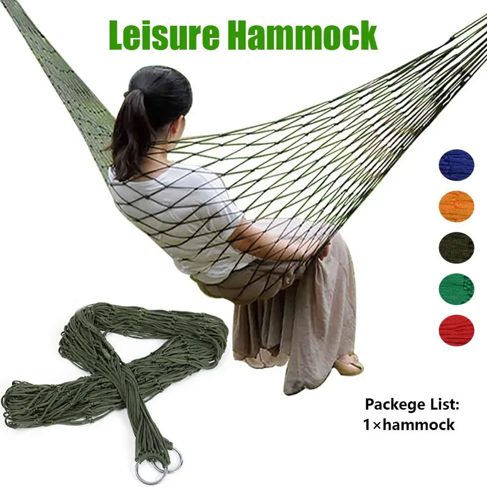 

Nylon Portable Outdoor Travel Garden Beach Hammock Swing Chair Hanging Bed Camping Supplies