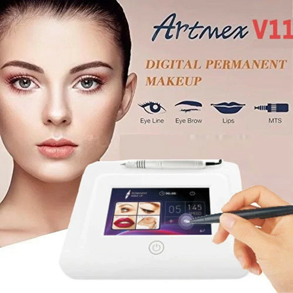 Artmex เครื่องสัก V11 Pro, เครื่องสักคิ้วแบบดิจิตอลเครื่องแต่งหน้าถาวรอุปกรณ์ฝังเข็มขนาดเล็กระบบ MTS PMU