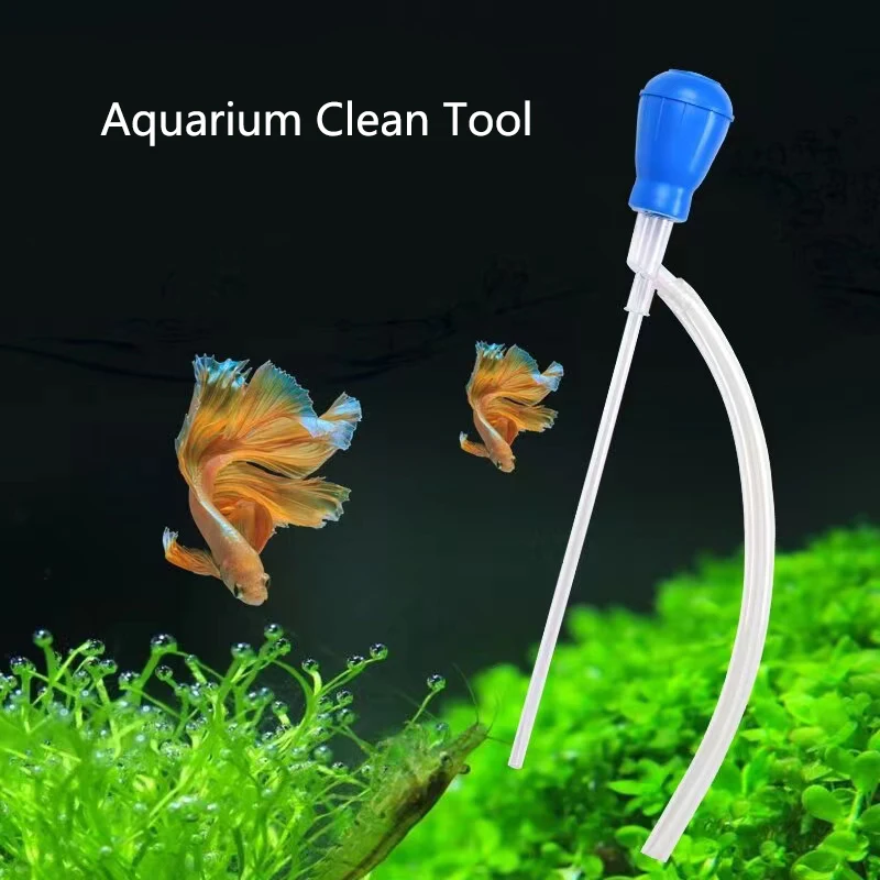 Aquarium Fish Tank Cleaning Tool Pipette Fish Tank Siphon Pump Water Changer Aquarium Accessories with Suction Defecation Tubes