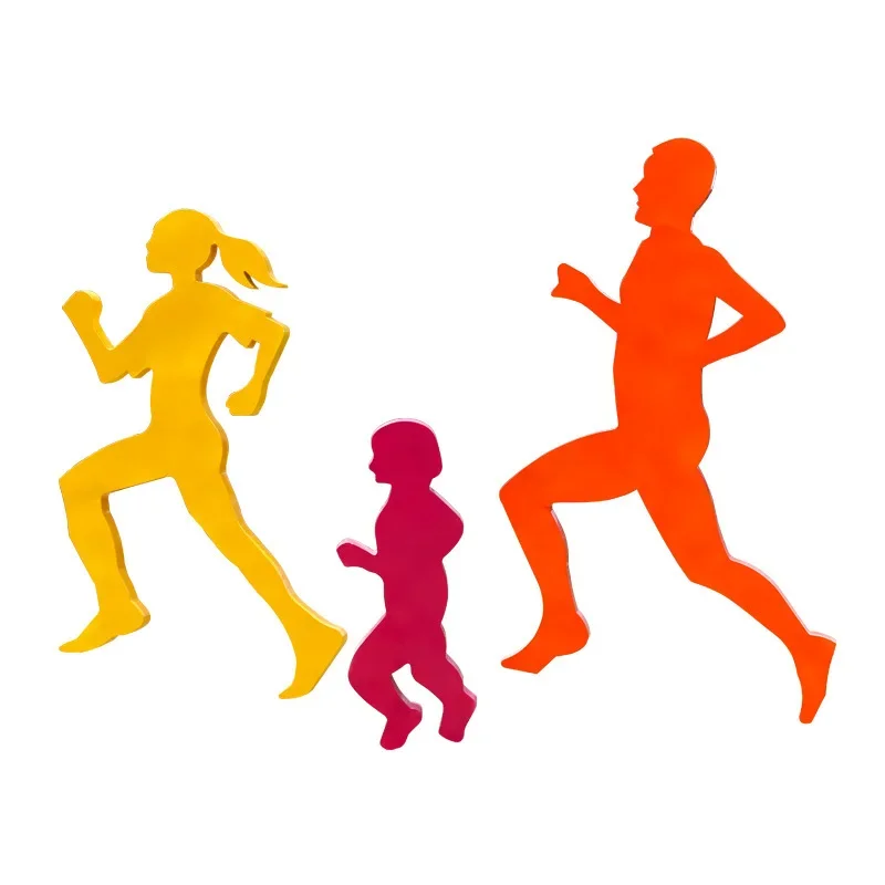 

Stainless steel silhouette sports people garden landscape park green square community playground decoration running figure