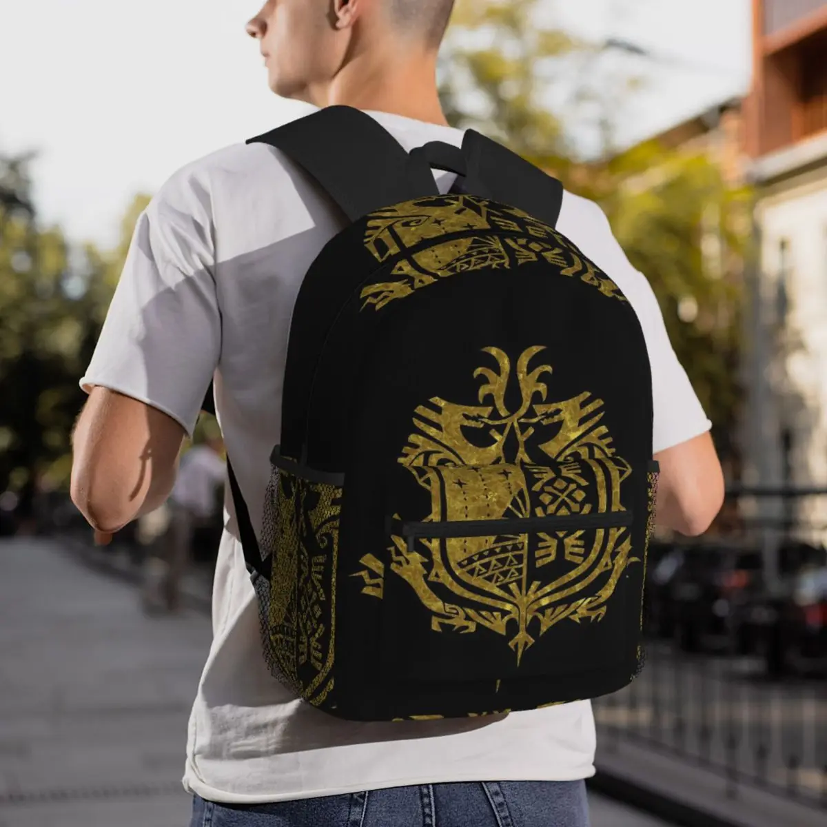 Monster Hunter World Backpack Student BookBag Children School Bag Laptop Shoulder Bags for Men Women