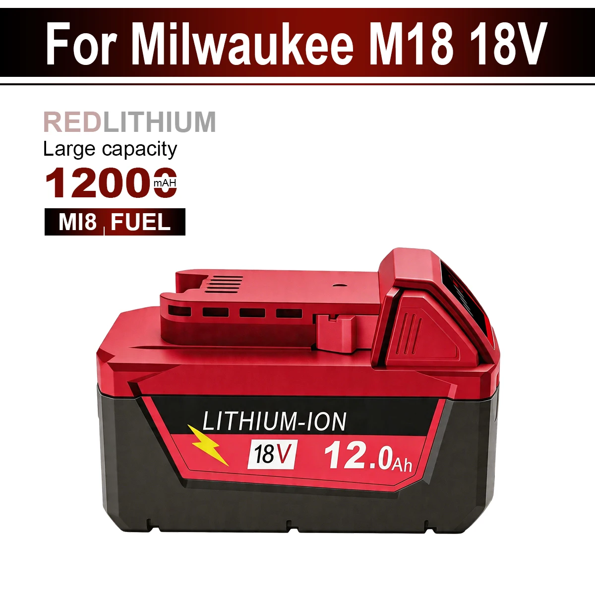 

Запасное зарядное устройство 18В 6.0Ач/9.0Ач/12Ач для аккумуляторов Milwaukee M18 48-11-1860 M18B5 Li-ion для беспроводных электроинструментов