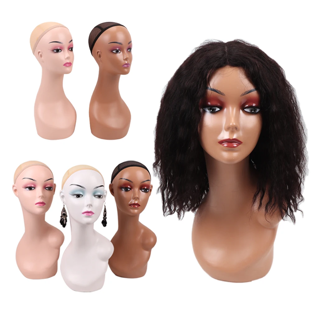 

High Neck Mannequin Head For Wigs Professional Jewelry Wigs Display Stand Head 6Pcs/Box Wig Mannequin Head With Realistic Makeup