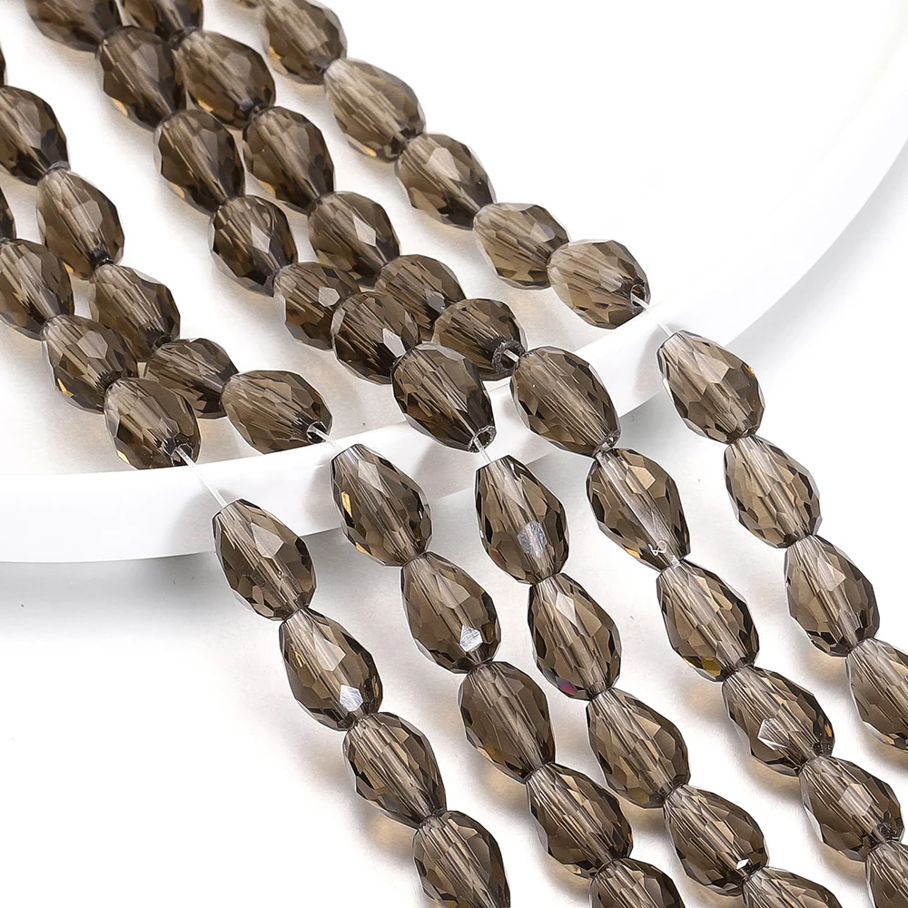 1 Strang 6–12 mm Abstandshalter, wassertropfenförmige Perlen, AB-Glanz, Glastropfen-Anhänger für DIY-Ohrring, Armband, Schmuckherstellung, Zubehör