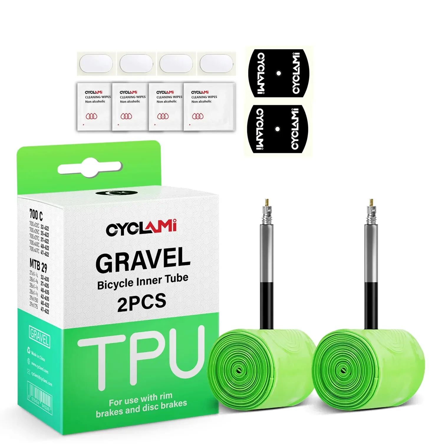 CYCLAMI 2pcs Ultralight Road MTB29 Bike TPU Inner Tube Tire French Valve FV 45mm For Gravel 700C 32C 35C 37C 40C 47C Super Light