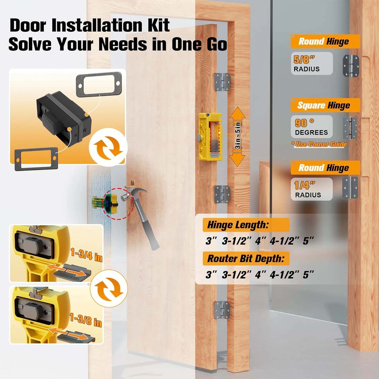 تركيب مفصلات الأبواب الاحترافية، قالب توجيه متكامل ودليل إزميل لأعمال النجارة الدقيقة وتركيب مزلاج الباب