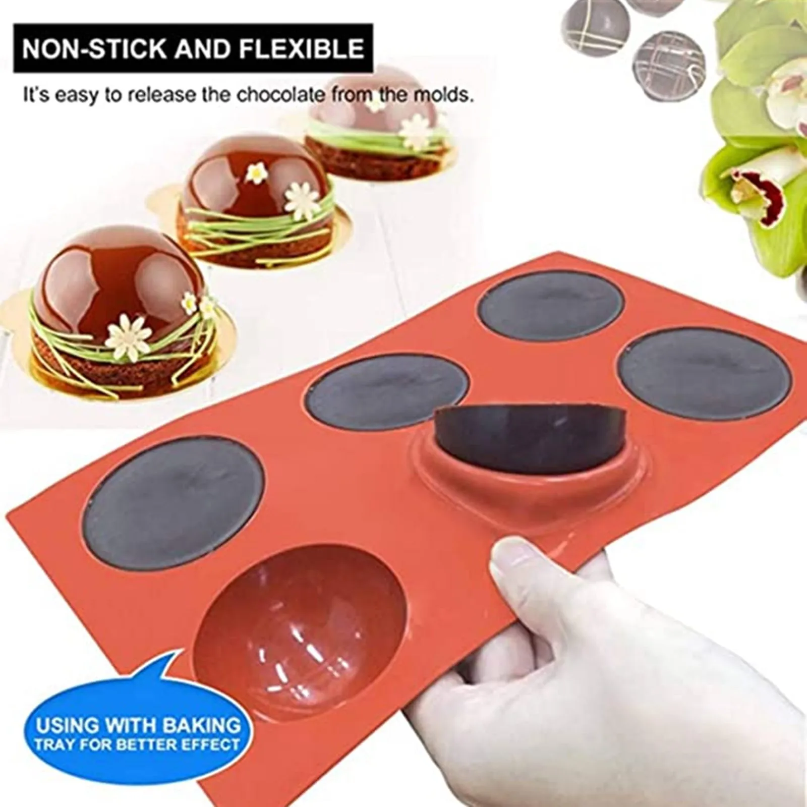 DIY Ball Round Half Sphere Silicone Molds for 3D Baking Pudding Mousse Chocolate Cake Decoration Mold Kitchen Accessories Tools