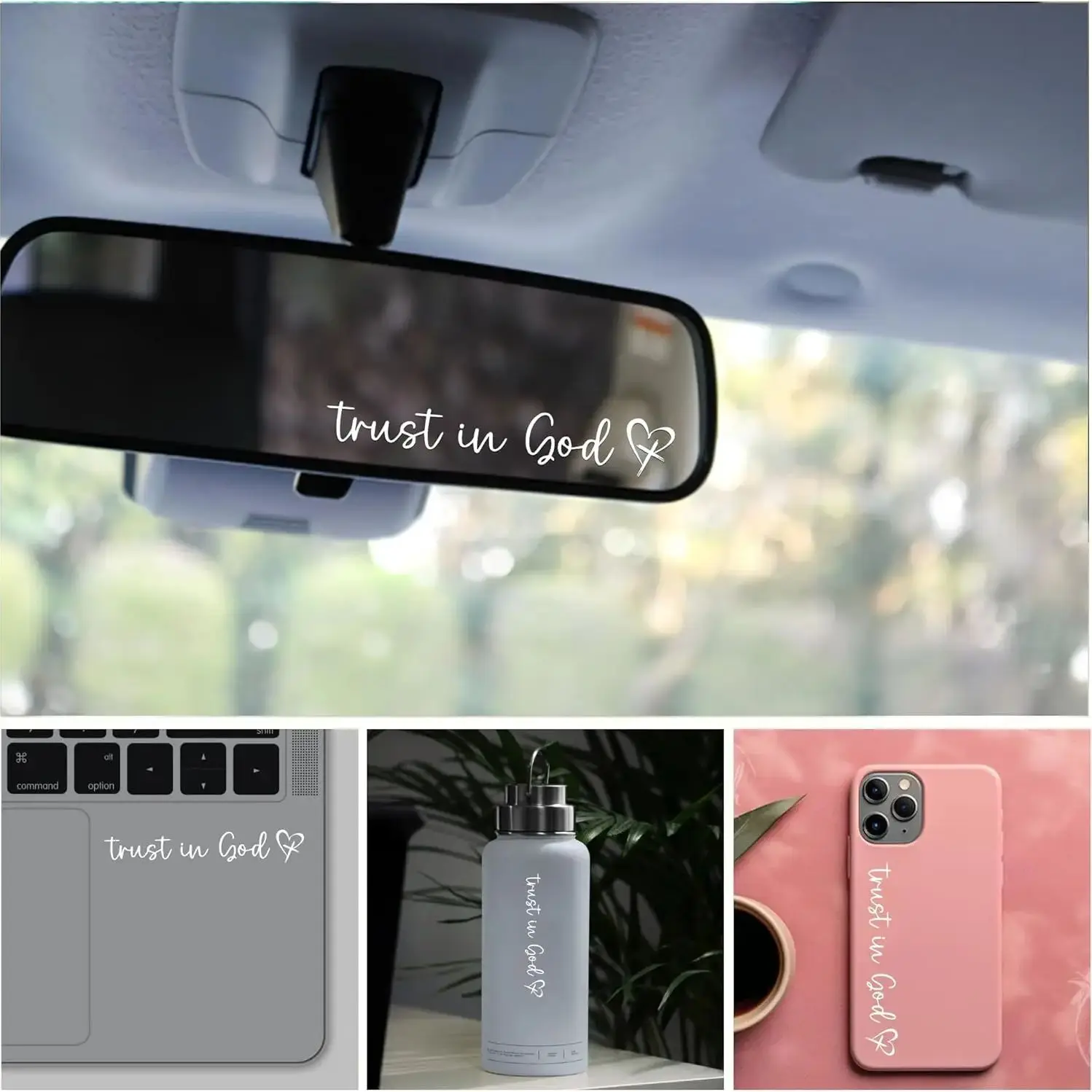 

Trust in God Rearview Mirror Sticker,Christian Car Accessories,Car Stickers and Decals for Women,Cute Car Stickers,Mirror Decals