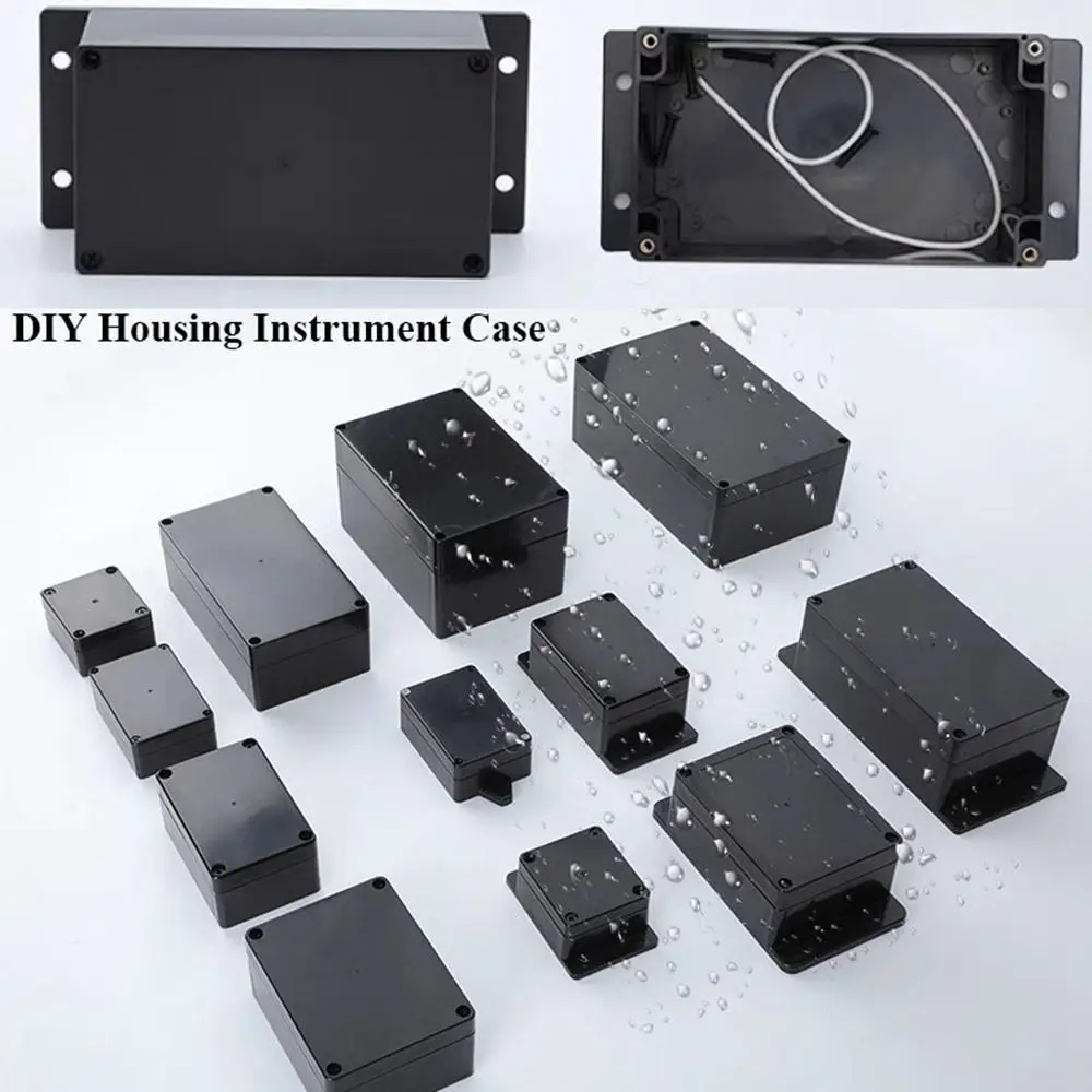 ABS Plastic DIY Housing Instrument Electronic Project Box Black Three Layers Security Monitoring Case Waterproof Power Box