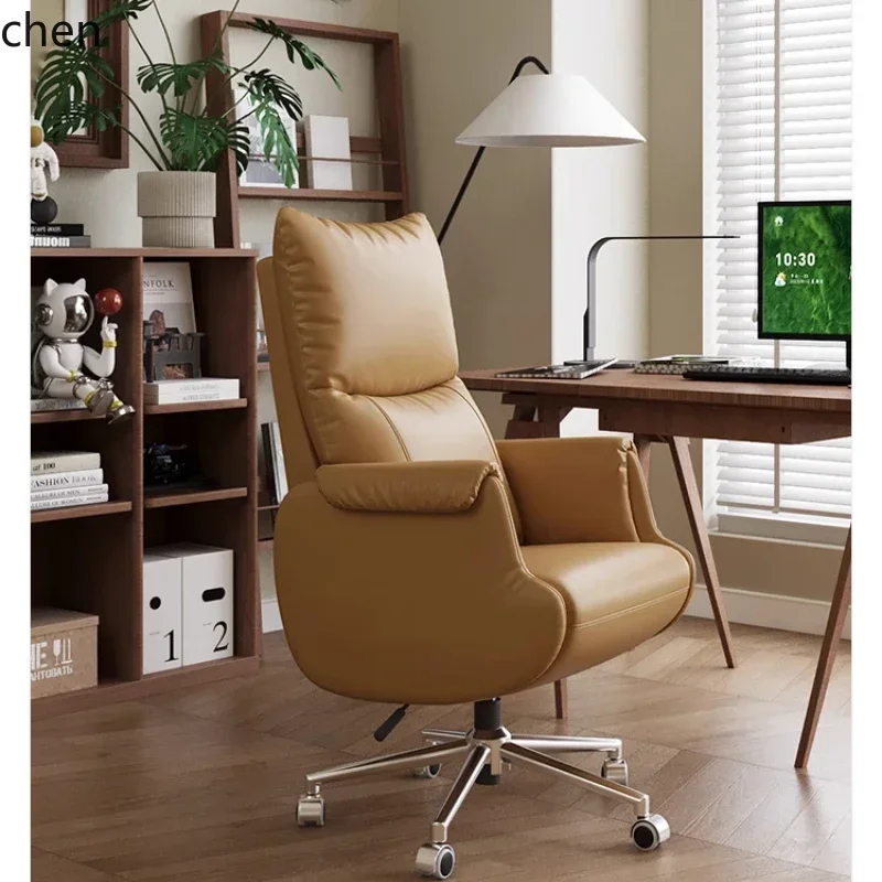 v9.3- leather boss chair office chair comfortable sedentary nap reclining seat dual-purpose sofa