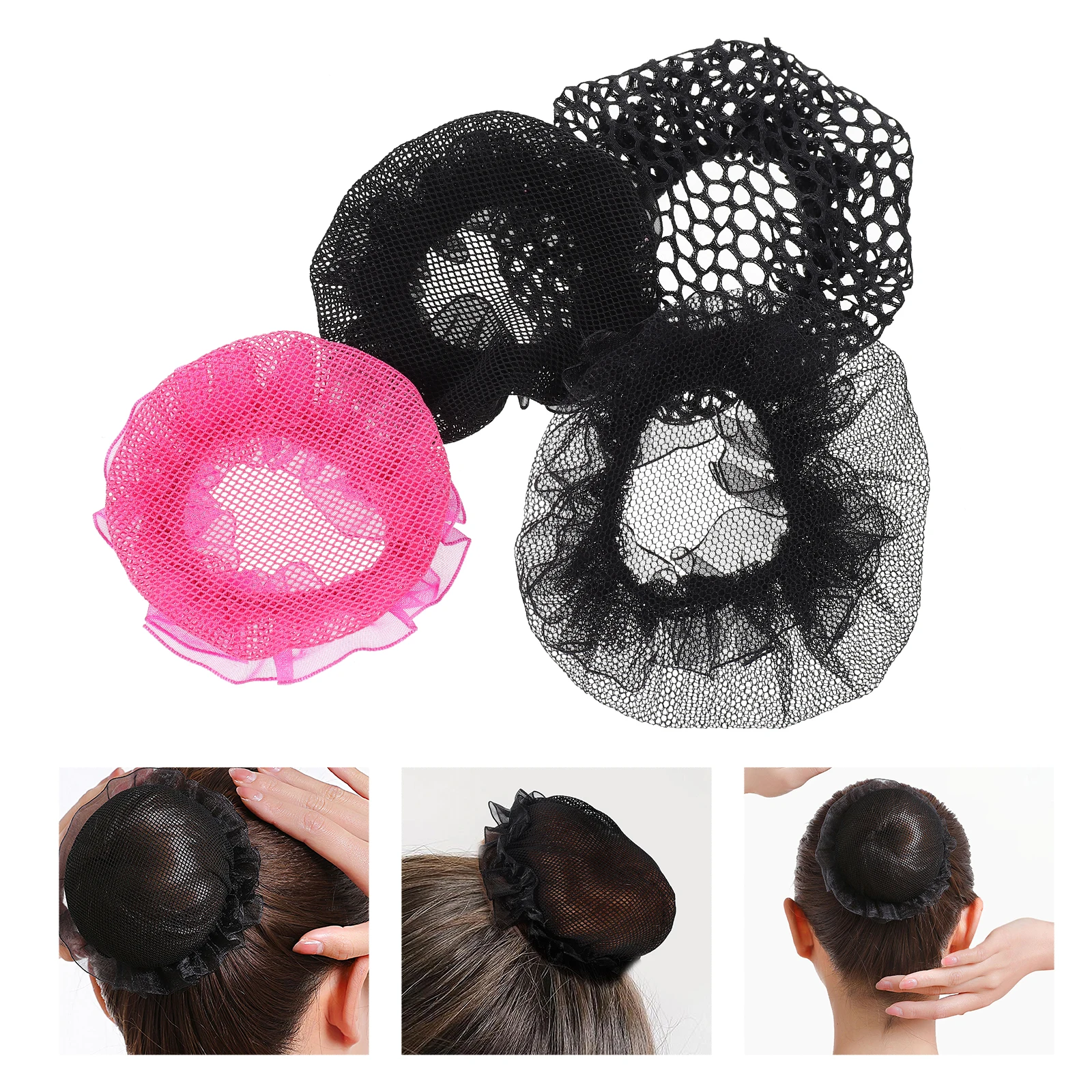

20pcs High Elastic Hairnet Invisible Hairnets For Ballet Buns Cap Daily Use Women Fabric Dancer Snood Lace Snood Hair Bun