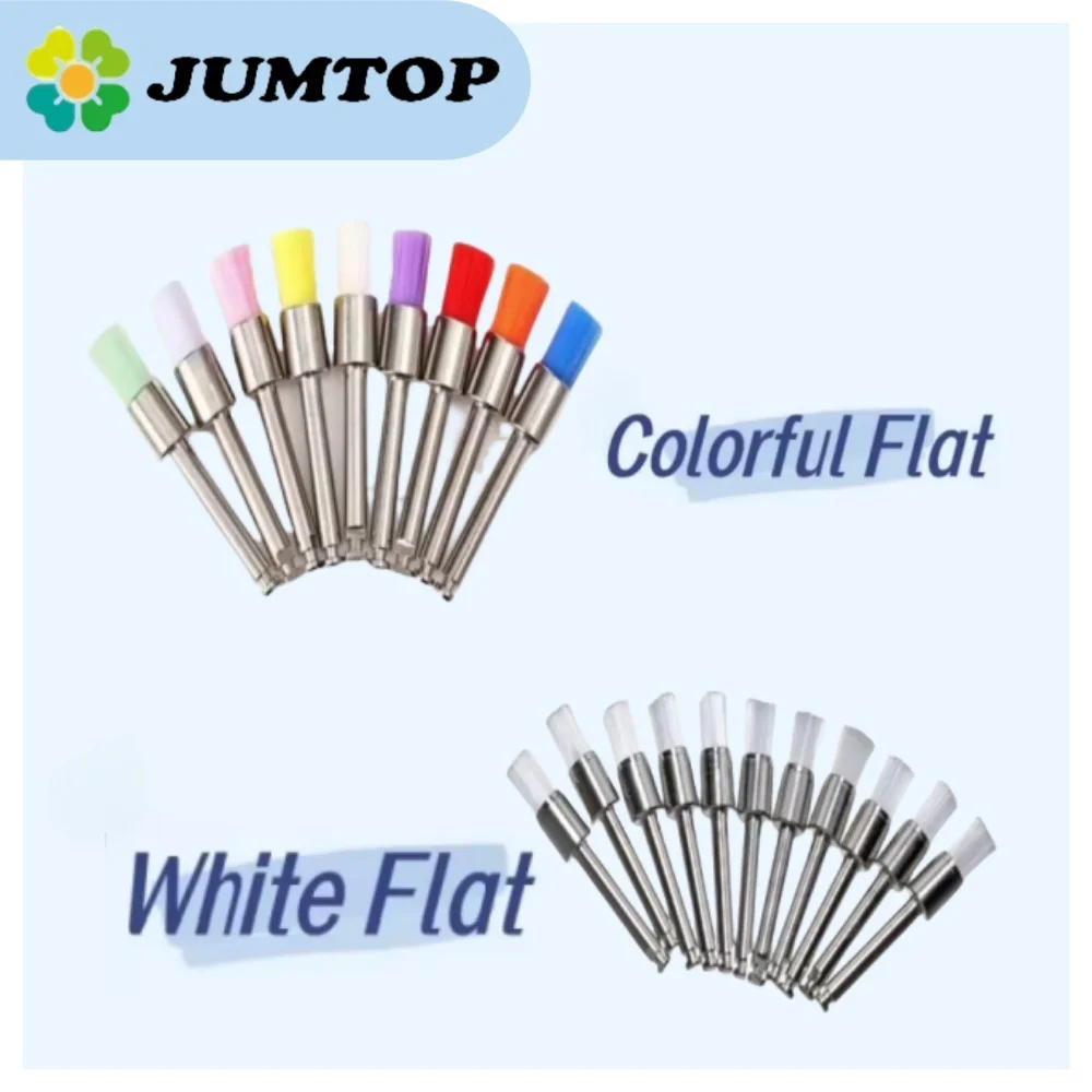 100pcs Disposable Prophy Brushes - Nylon Bristle Teeth Whitening Polishers for Professional Dental Cleaning & Polishing