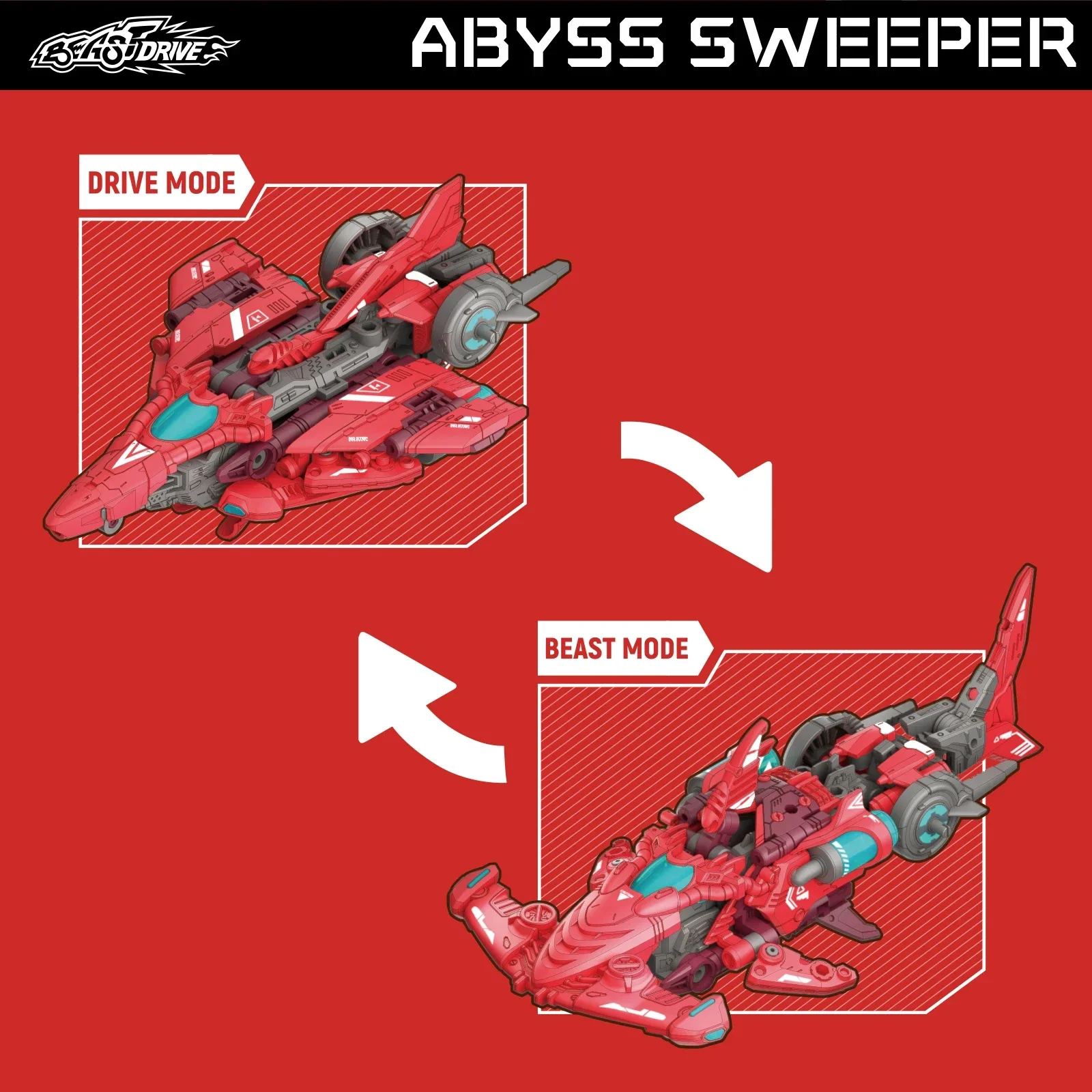 52TOYS BEASTDRIVE BD-04 ABYSS SWEEPER Vervormingsrobot Omzetten in Hammerhead Shark en Fighter Collectible Action