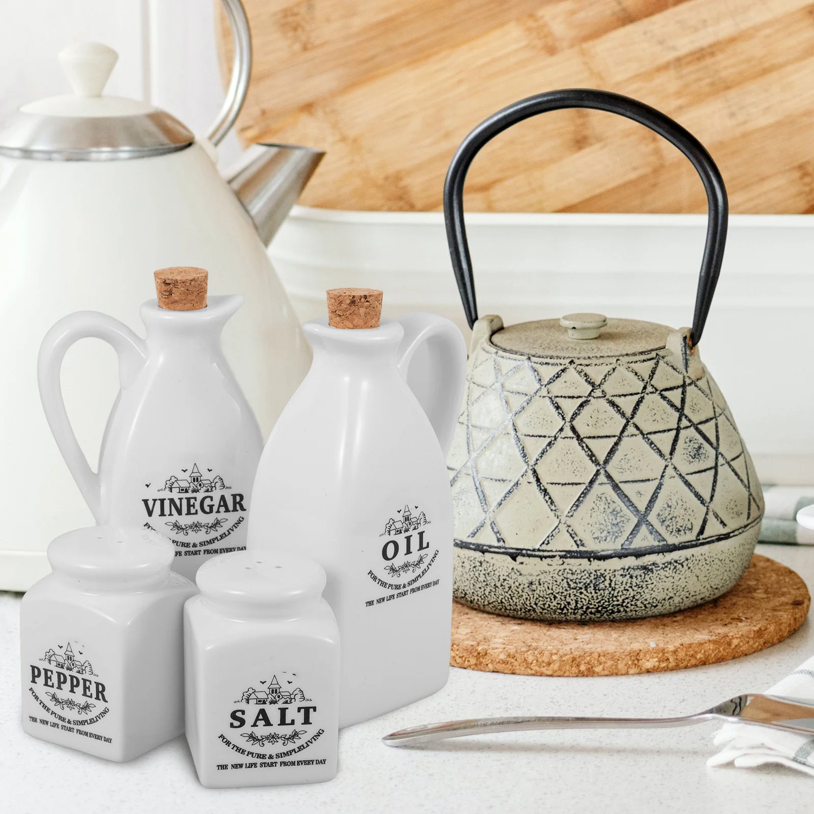 

4 шт., керамическая бутылка для приправ в японском стиле, диспенсер для масла, контейнер для уксуса, контейнер для хранения соевого соуса, кухонные аксессуары