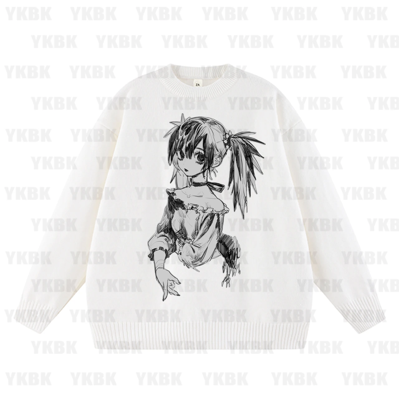  ﻿ 2000s Fashion Punk T-shirt Gothic girl Y2K Style Tops Women Sweater Casual Sling Anime  women's Clothing