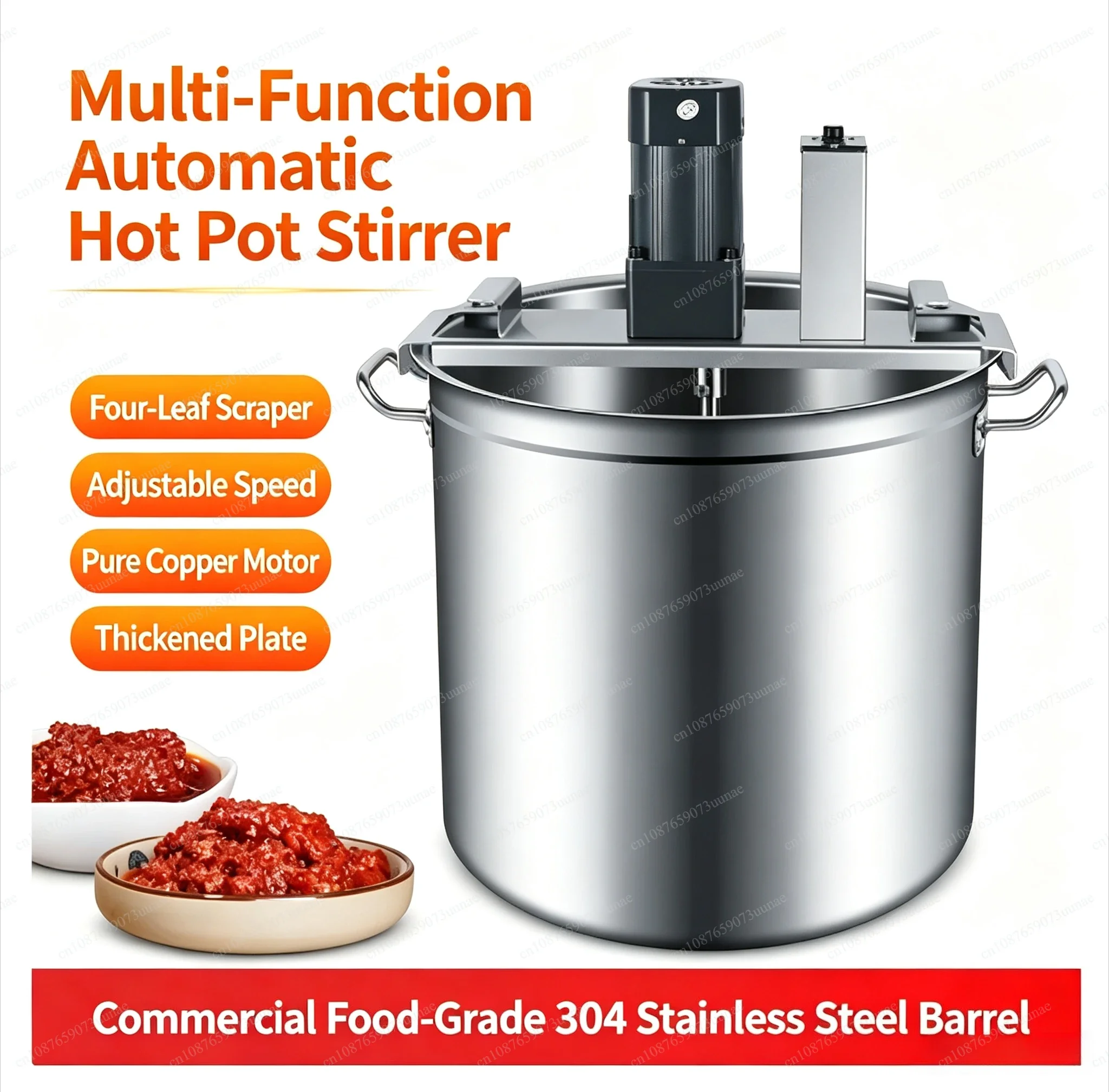 Commercial Automatic Cooking Mixer 360‑Degree Uniform Stirring Electric Stainless Steel Pot Auto Stir‑Fry Machine for Sauce Food