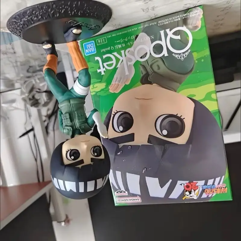 Bandai Banpresto NARUTO Shippūden Q Posket Rock Lee  Anime Figure Peripheral Ornaments Trendy Play Children's Gifts Model Doll