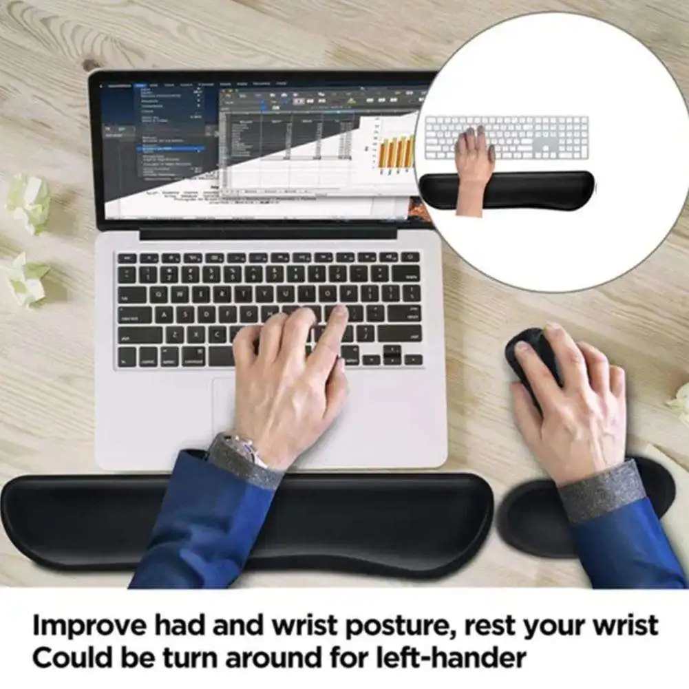 Keyboard Wrist Rest Pad Ergonomic Office Typing Protect Relax Wrist Computer Notebook Mouse Pad Raised Platform Hands