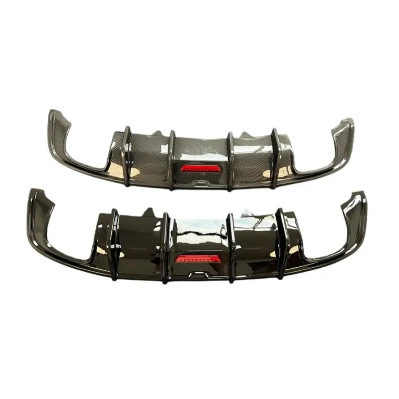 High Quality Carbon Fiber Texture Glossy Black RS5 Style Rear Diffuser Splitter Lip Racing Exterior Modification Accessories Fit