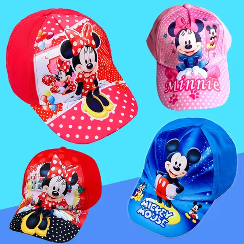 1PCS New Spring Autumn Children Mickey Minnie Cartoon Baseball Cap peaked  Caps Baby Girls Boys Adjustable Kids Princess Hats