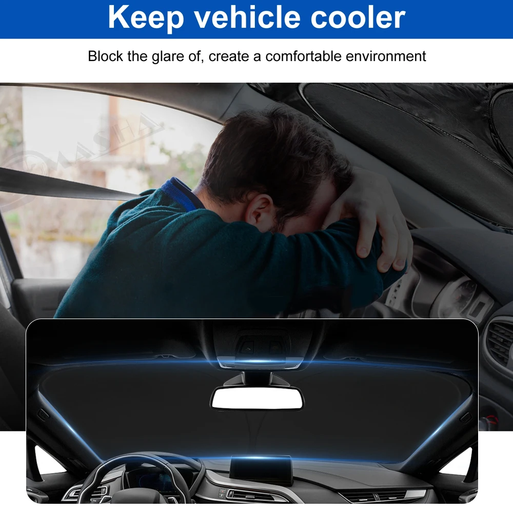 Car Windshield Sun Shade For Toyota Prado 90 120 150 Sunshade Foldable Sun Visor Protector Blocks UV Rays Keep Your Car Cooler